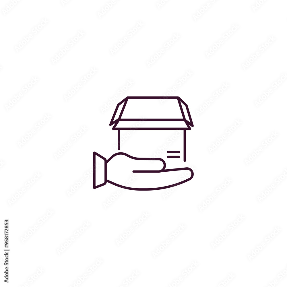 Poster delivery outline icon. linear vector from delivery concept. thin line delivery icon isolated on whit