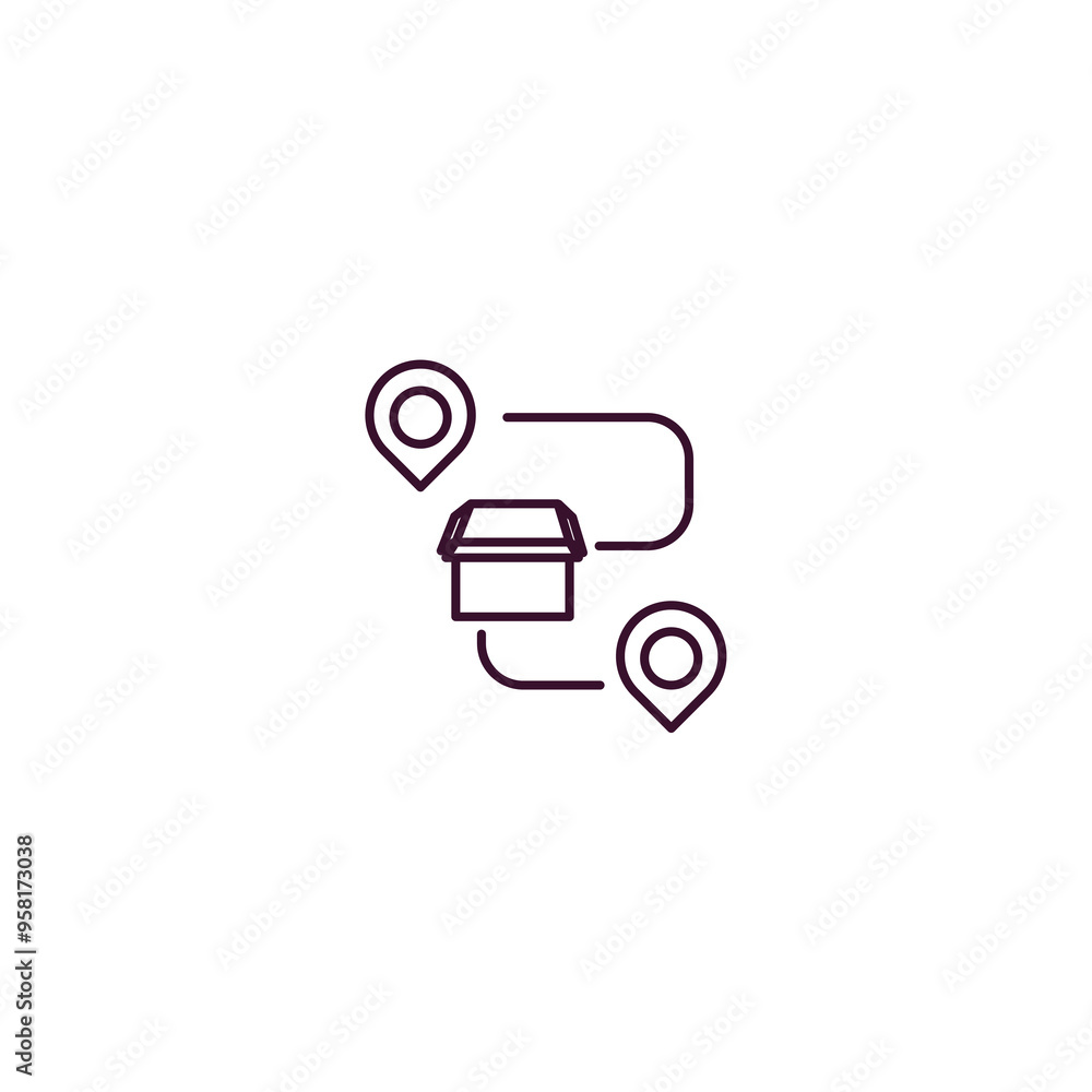 Poster tracking outline icon. linear vector from delivery concept. thin line tracking icon isolated on whit