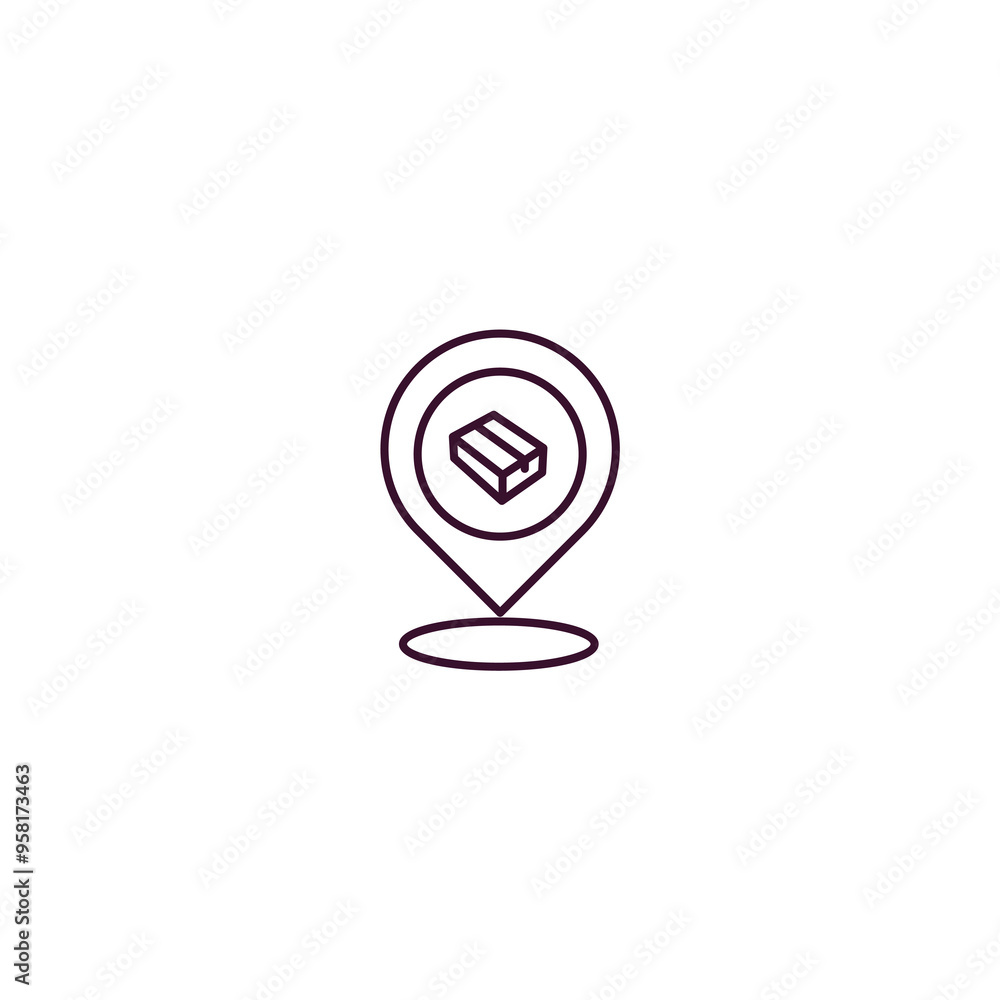 Poster localize outline icon. linear vector from delivery concept. thin line localize icon isolated on whit