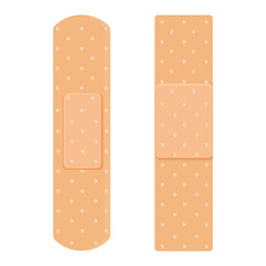 Medical plaster, strip. Breathable patch set. Firs aid tape, Different shapes. Recovery tape isolated on white background