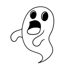 Cute little ghosts line art