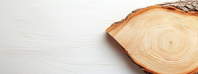 Obraz premium A tight shot of split wood, halved for ornamental use
