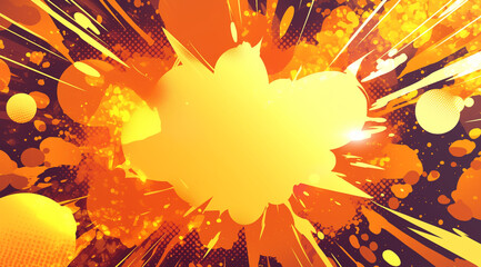 Obraz premium Explosive Comic Game UI with Square Bubbles Background