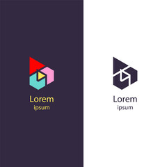 Modern geometric logo with bold shapes and minimalist design, perfect for branding, corporate identity, and technology-related businesses.