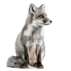 Obraz premium Arctic Fox Beauty on Transparent Background 