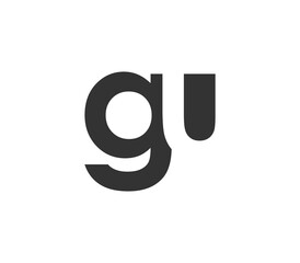 GU creative geometric initial based modern and minimal logo. Letter g u trendy fonts.