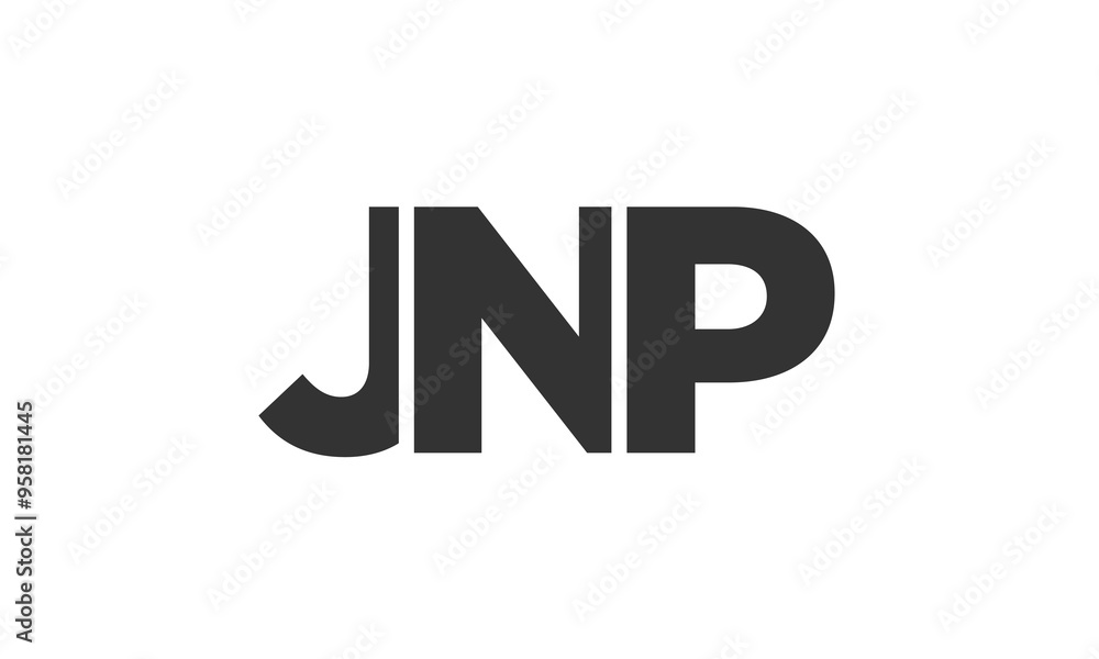 Poster jnp logo design template with strong and modern bold text. initial based vector logotype featuring s
