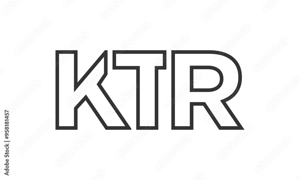 Poster ktr logo design template with strong and modern bold text. initial based vector logotype featuring s