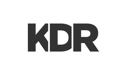 KDR logo design template with strong and modern bold text. Initial based vector logotype featuring simple and minimal typography. Trendy company identity.