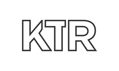 KTR logo design template with strong and modern bold text. Initial based vector logotype featuring simple and minimal typography. Trendy company identity.