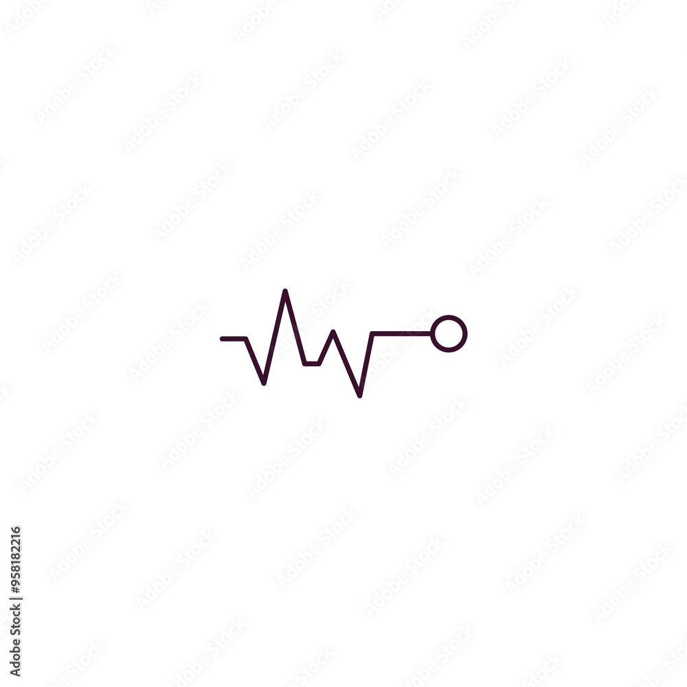 Poster pulse line outline icon. linear vector from medical concept. thin line pulse line icon isolated on w