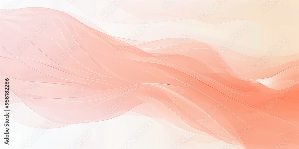 Poster a background with a light, soft gradient from peach to white. the design should be simple and elegan