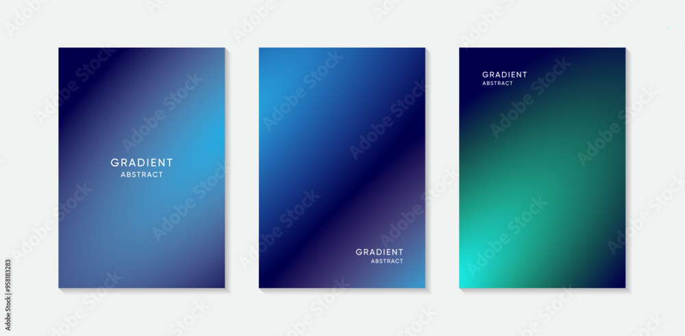 Poster set of creative abstract gradients style poster or background design vector abstract gradient backgr