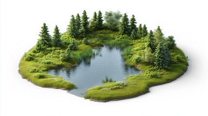 Green environment with ponds