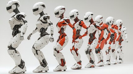 Robotics evolution roadmap showcasing progression from industrial robots to advanced humanoid robots and autonomous systems