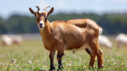 goat looking isolated on white 
