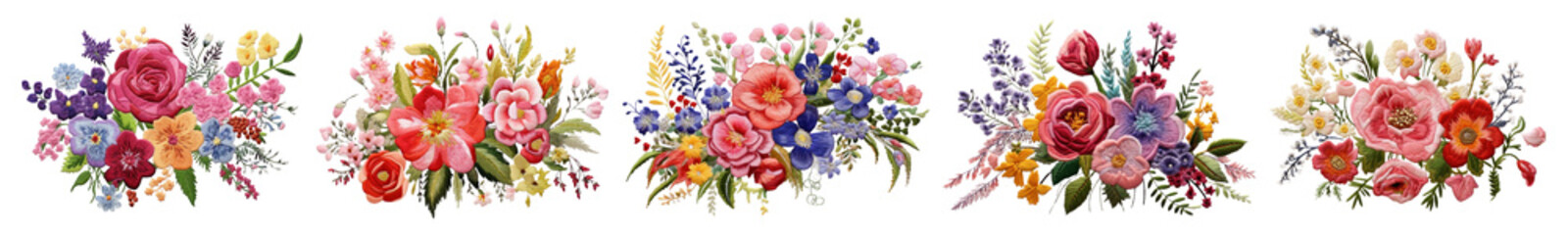 Obraz premium Flower bouquet png cut out element set