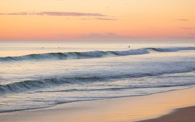 Bondi Beach Sunrise Serene Coastal Background in Sydney, Australia