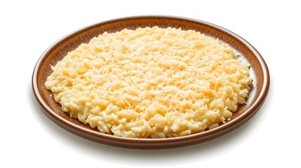 Creamy risotto with parmesan on rustic plate - perfect italian comfort food