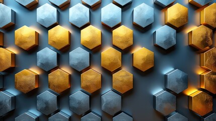 Gold and Silver Motion Geometric Pattern  