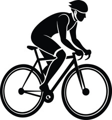 Obraz premium silhouette of a person riding a bicycle