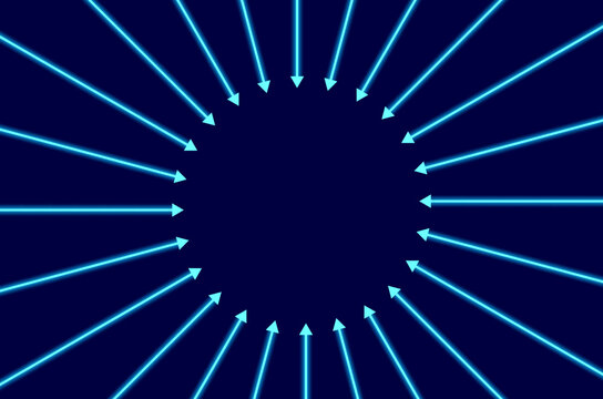 Abstract blue glowing arrow technology background.
Blue circular arrows illustration pointing or moving towards the center