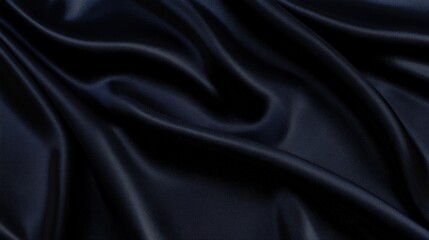 Fototapeta premium Elegant black fabric draping softly, showcasing luxurious texture and smooth surface suitable for fashion and design purposes.