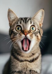 Another surprised cat expressing surprise with wide eyes.