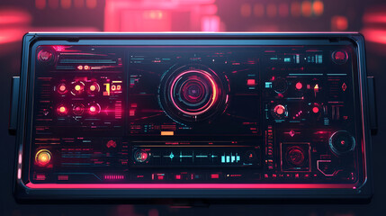 Obraz premium Futuristic user interface with HUD elements Futuristic technology ,Scifi interface and futuristic hud,IoT user interface concept,Graphical User Interface GUI