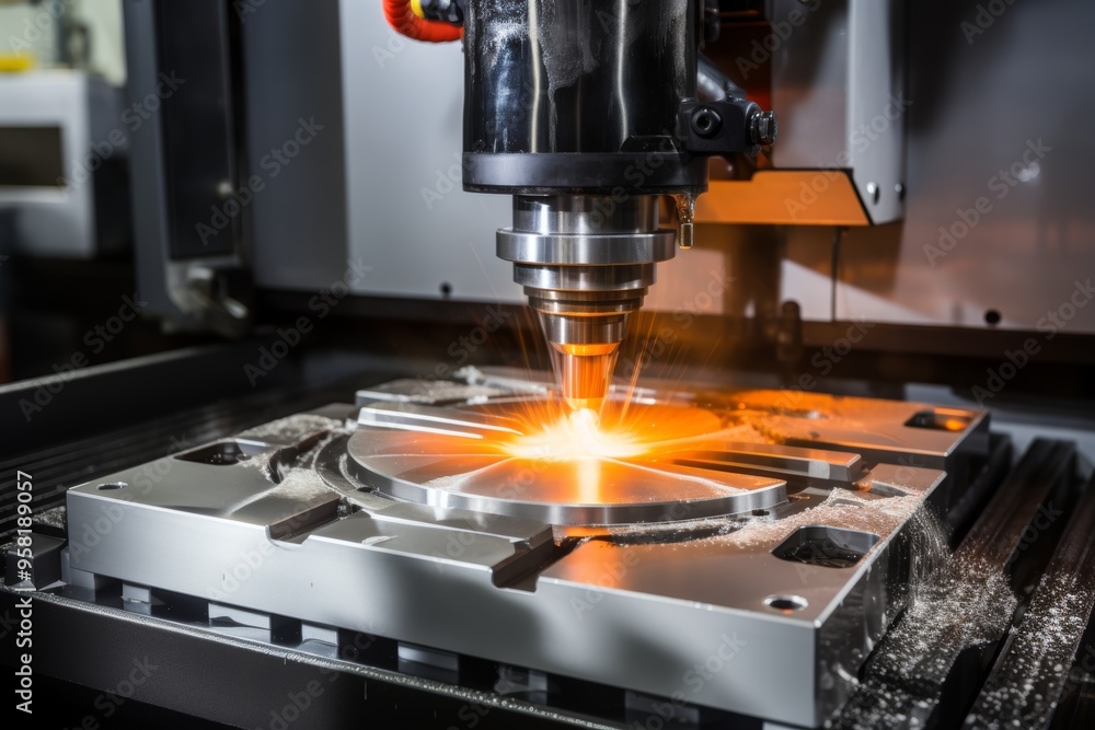 Poster cnc machine demonstrating precision and efficiency while creating a kitchen utensil