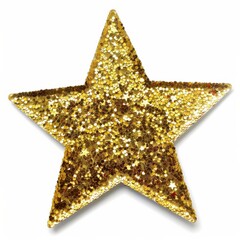 Gold Star Sticker. Isolated Star Sticker on White Background for Learning and Achievement