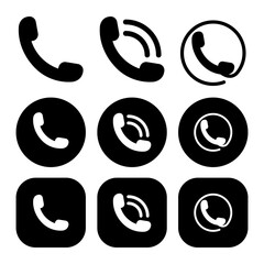 Phone handle solid icon vector. Communication icon set.