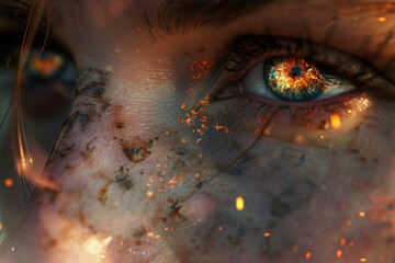 Apocalypse dangerous nature disaster ruined city generative Ai concept