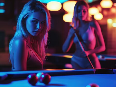 Pool Hall Scene