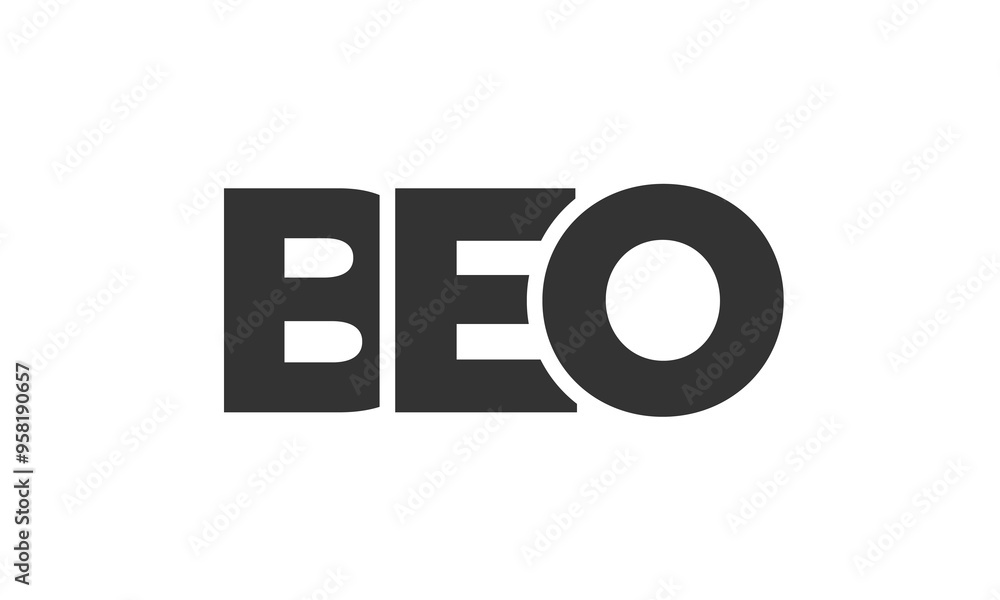 Poster beo logo design template with strong and modern bold text. initial based vector logotype featuring s