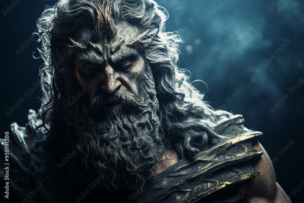 Poster ancient zeus god hero mythology generative ai image