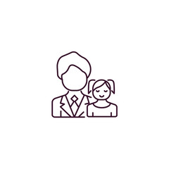 father and daughter outline icon. Linear vector from people concept. Thin line father and daughter icon isolated on white background