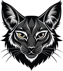 Lykoi Cats Head Silhouette Vector 
