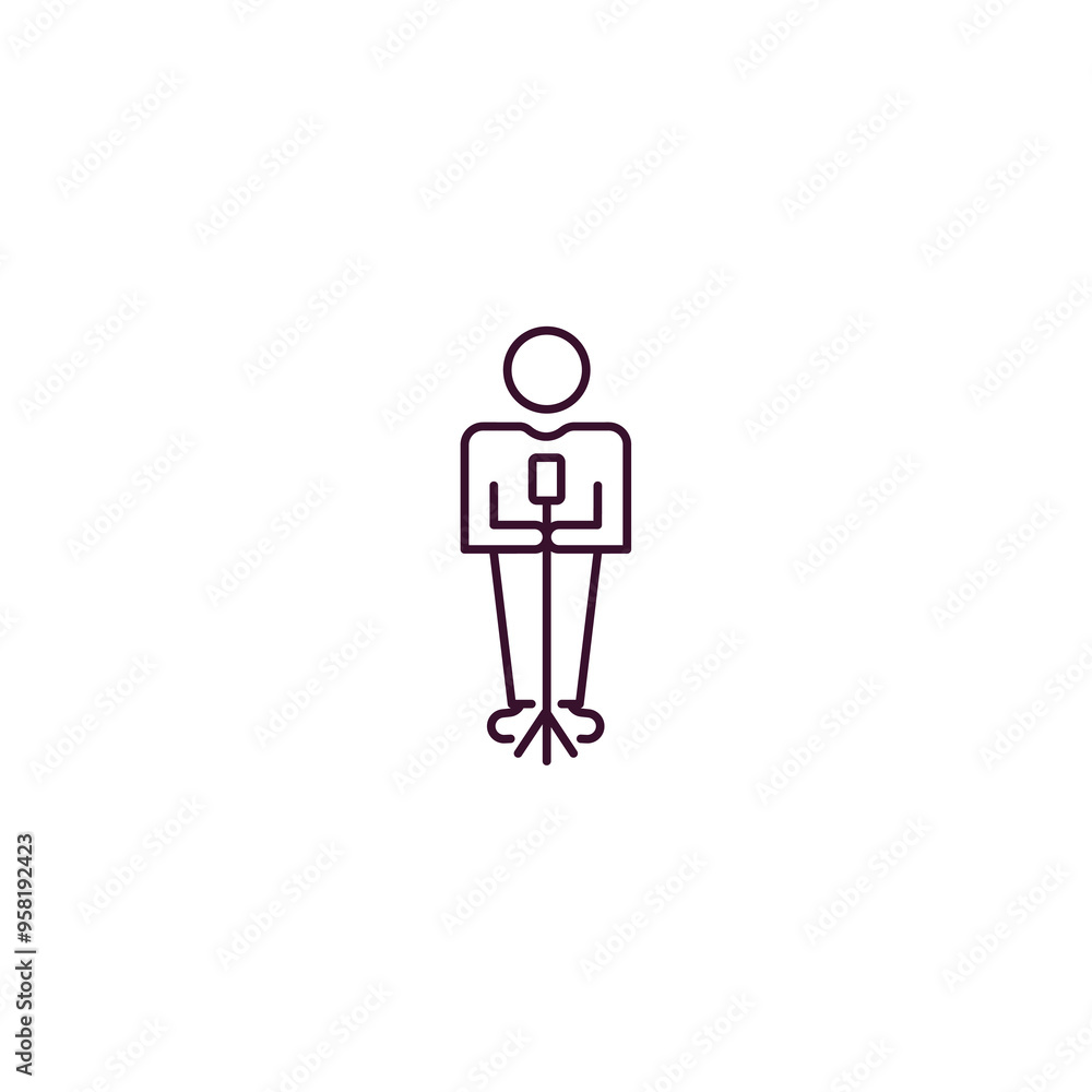 Aufkleber man singing outline icon. linear vector from people concept. thin line man singing icon isolated on 