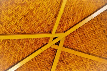 Wood ceiling abstract design, Nilgiris, Tamil Nadu, India