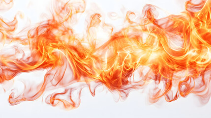 Fire flame on white background