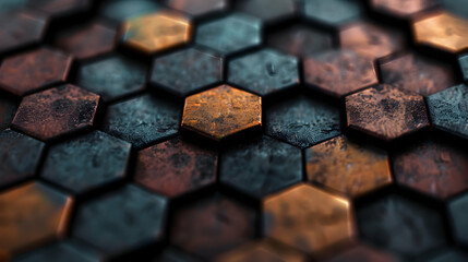 Fototapeta premium Copper Hexagon. Personali