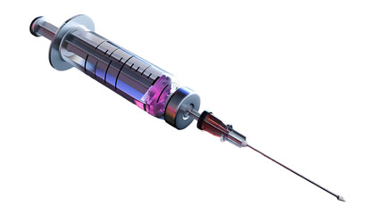 3d medicine syringe icon with transparent background