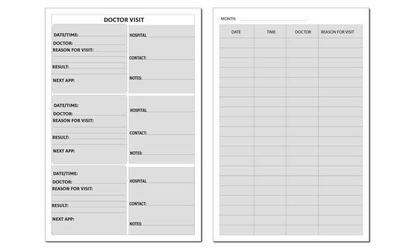 Doctor Visit Log Book Kdp Interior