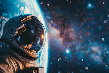 Modernistic futuristic space traveling conceptual photo image AI generative cosmic science fiction