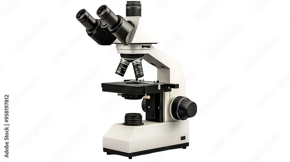 Poster microscope isolated on transparent background