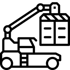 reach stacker container outline icon