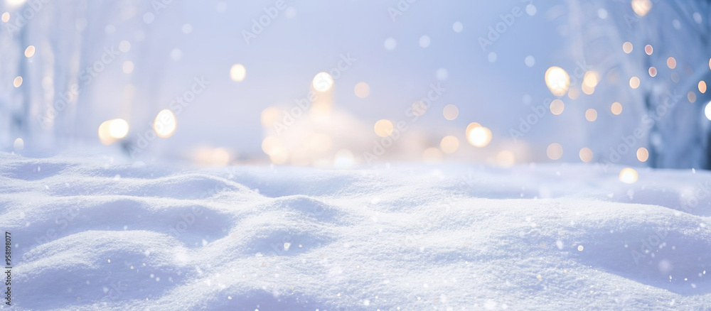 Poster beautiful romantic wide format background image with a winter theme.