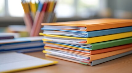 collection of notebooks with different colored covers