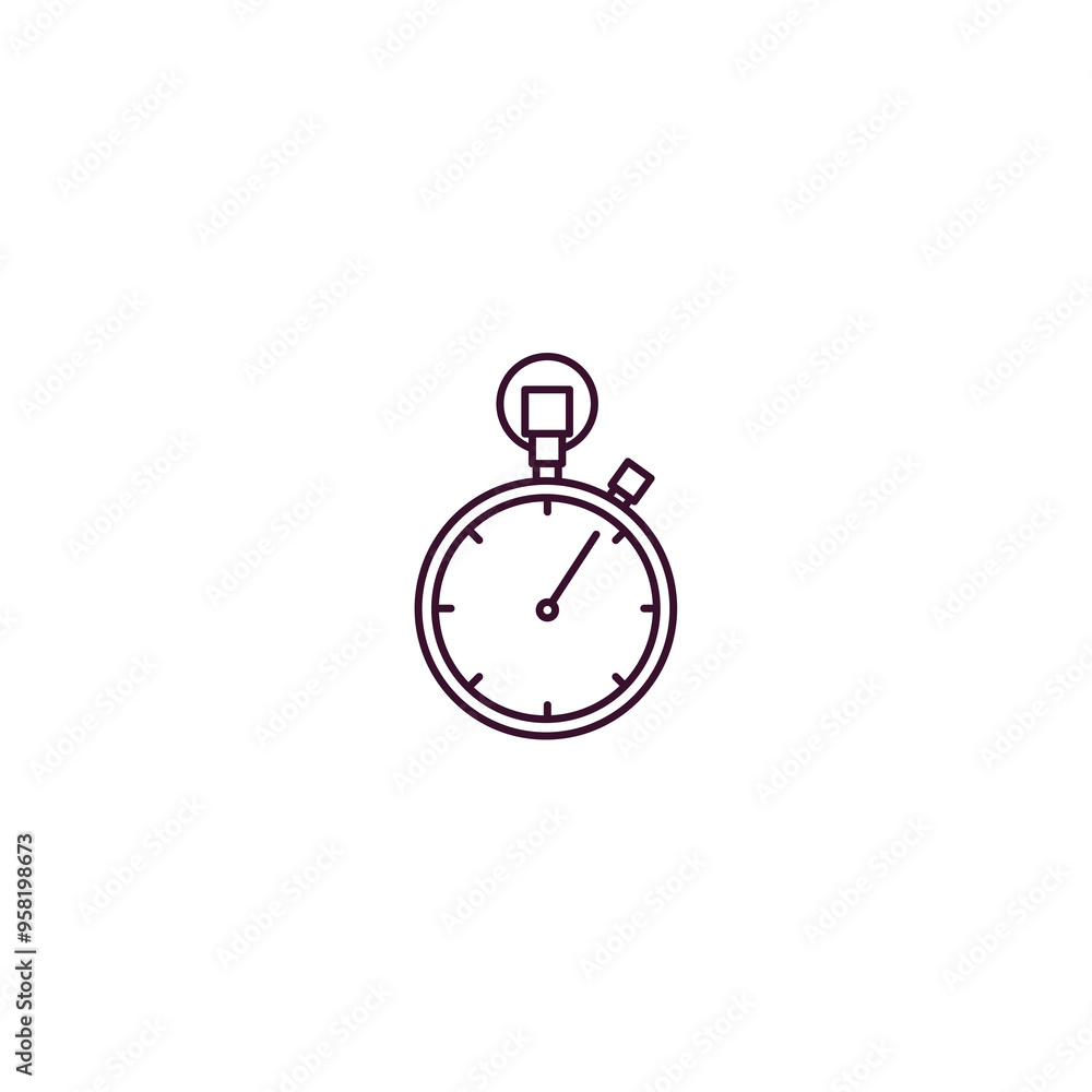 Poster big stopwatch outline icon. linear vector from gym concept. thin line big stopwatch icon isolated on